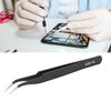 2PCS ESD 15 Anti Static Precision Tweezers Stainless Steel Curved Tweezers Maintenance Tools(Edd 15 (Curved ) )