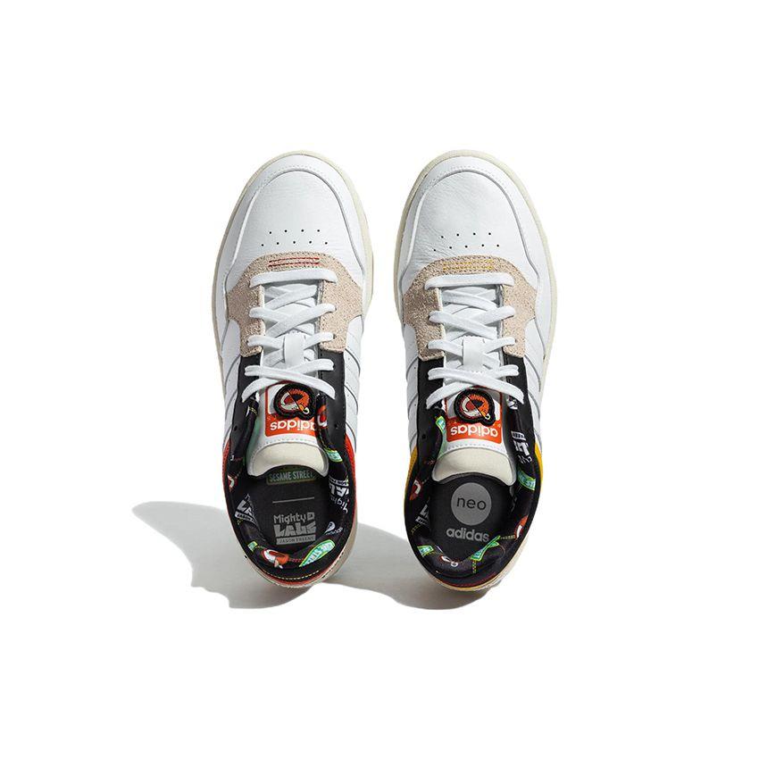 Adidas Sesame Street X JF X  Neo Hoops 3.0 Leather Non-Slip Durable Low-Top Skate Shoes Unisex skate shoes Off-White FZ5959