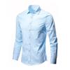 Solid Color Slim Fit Long Sleeve Formal Shirt - Versatile & Simple for Business or Casual Wear