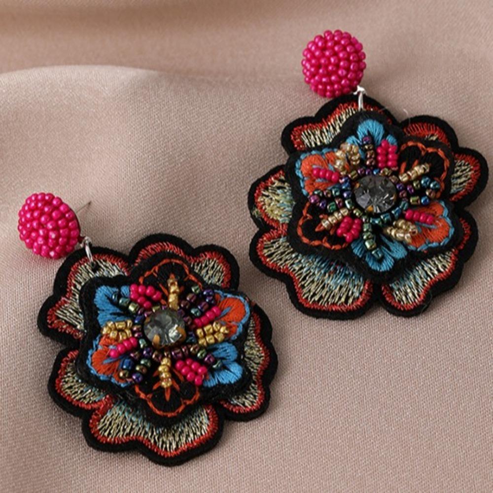 Ear Jewelry Embroidery Flower Earrings Luxury Delicate Earrings for Women  Gifts