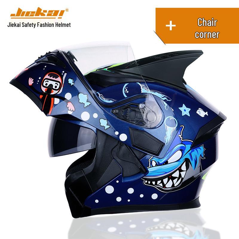 Jiekai DOT Standard Flip-up Double Visor Men's All-Season Motorcycle Helmet
