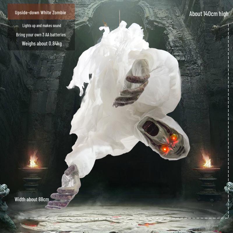 Haunted House Upside Down Reaper Skeleton Decor Props
