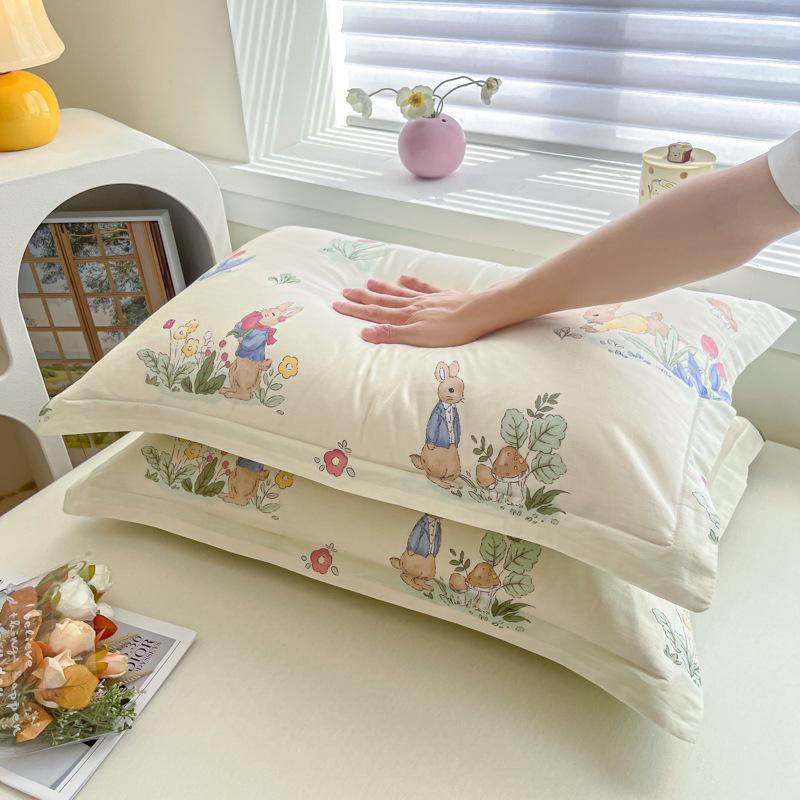 Children's Floral Pillowcase Set - Cotton with Memory Foam Core Cover (30x50cm & 40x60cm)