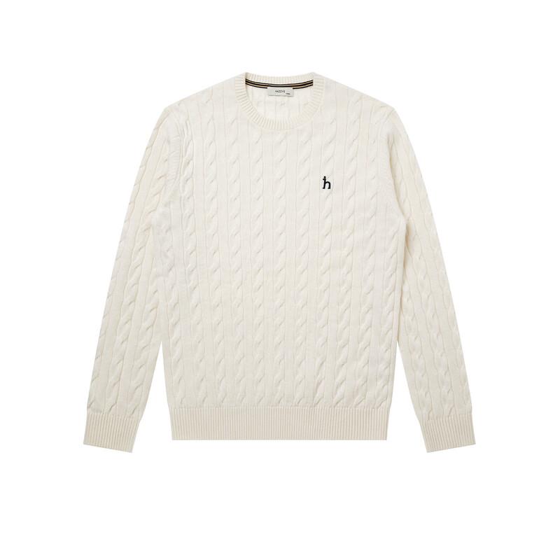 HAZZYS Men's Wool Cashmere Cable Knit Sweater