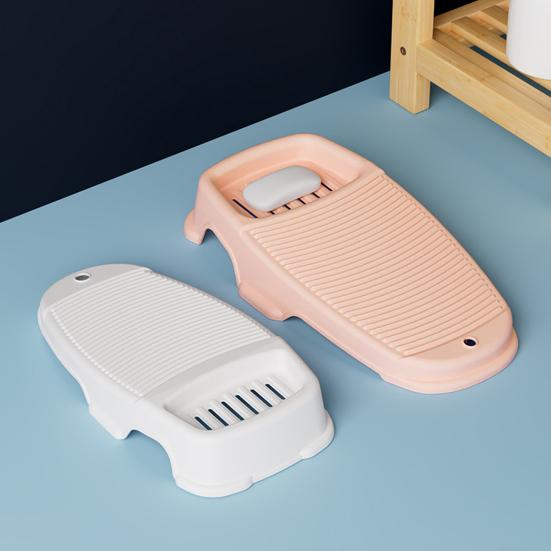 Haushalts-Handwaschbrett mit Seifenschalen, Abzugslöchern, rutschfestem Design, verstärkt