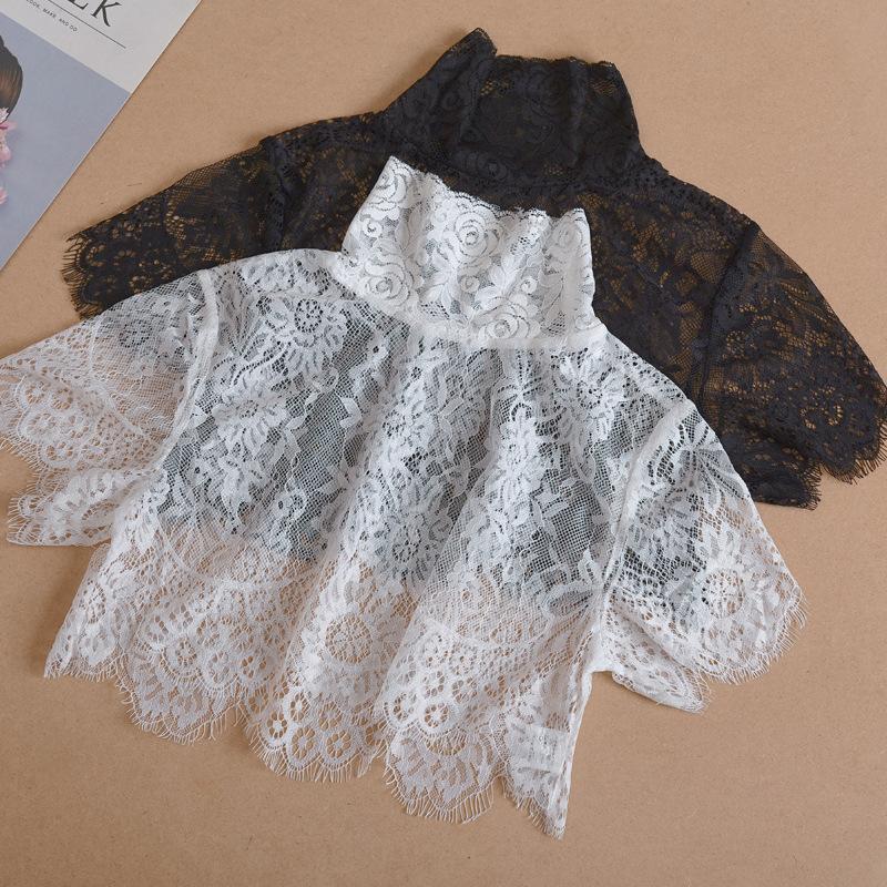 Elegant Black Fake Collar Lace Elegant Women Fake Half Shirt Detachable White False Collars Woman Neckwear Clothing Accessories