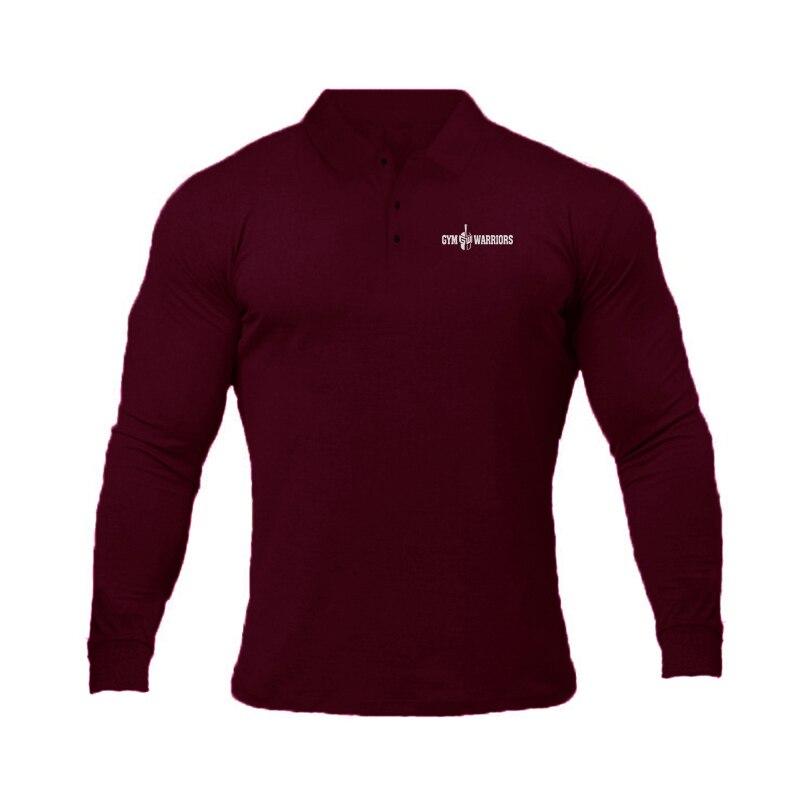 

Muscleguys свитер, мужской весенне-осенний свитер с длинными рукавами и лацканами, облегающий спортивный повседневный пуловер, нижняя рубашка XXL бордовый