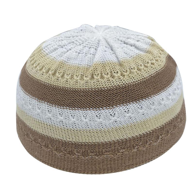 Dzianinowa czapka Beanie Turecka Muzułmańska Mężczyźni Kobiety Islamska czapka Kufi Oddychająca czapka do modlitwy Arabia Saudyjska Czarna Biała Czapki typu Beanie dla mężczyzn