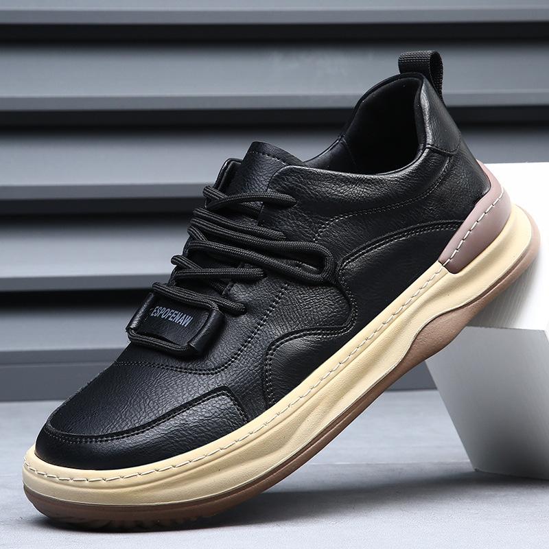 New men's shoes summer hollow soft leather breathable crooked clown shoes trend versatile casual white shoes men's board shoes