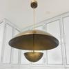3 Light Elegant Ceiling Flush Mount Light Pendant Mid Century Modern Raw Brass Chandelier Light