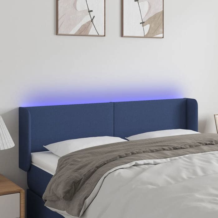 VidaXL Tête de Lit à LED Meuble de Chambre à Coucher Accessoire de Lit Double Tête de Cadre de Lit Intérieur Bleu 3122960