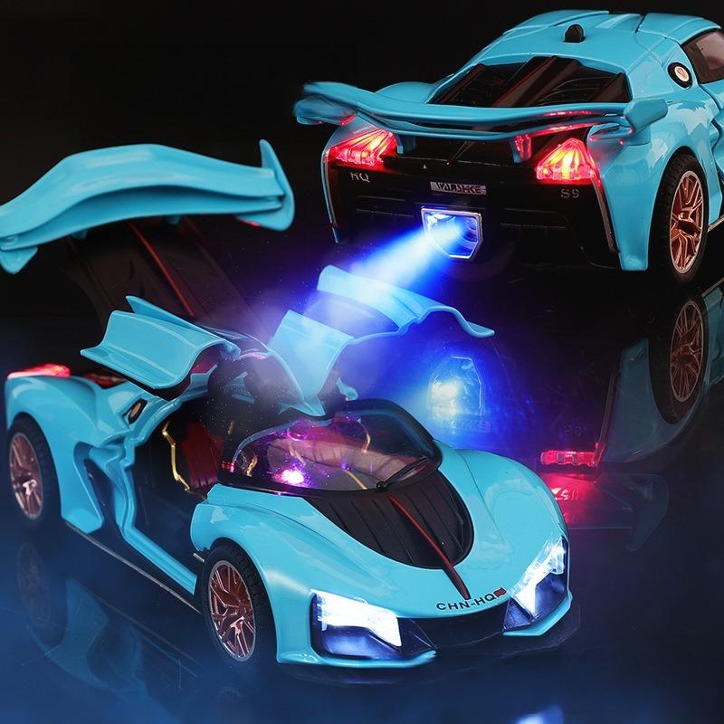 Hongqi S9-Druckgussauto-Modellspielzeug im Maßstab 1:24, zurückziehbares Spielzeugfahrzeug mit Sound, Licht und Spray für Kinder, Kleinkinder, Jungen und Mädchen, Geschenkkollektion