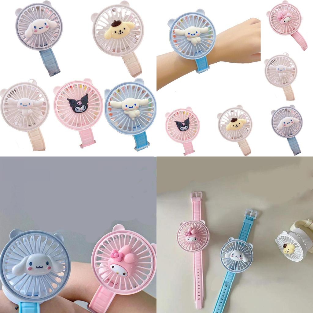 Sanrio Series Mini Fan Portable And Usb Charging Wristwatch Design For Kids And Adults