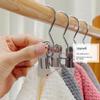 Multifunctional Clothespin Hanger Clothes Hook Buckle Metal Stainless Steel Hat Skirt Trouser Clip Clothing Wardrobe Storage