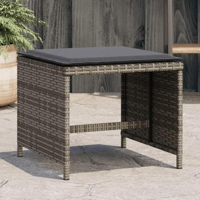 VidaXL Lot de 4 Tabourets de Jardin avec Coussins, Chaises de Patio, Sièges de Terrasse, Meubles d'Extérieur Arrière-cour, 365043