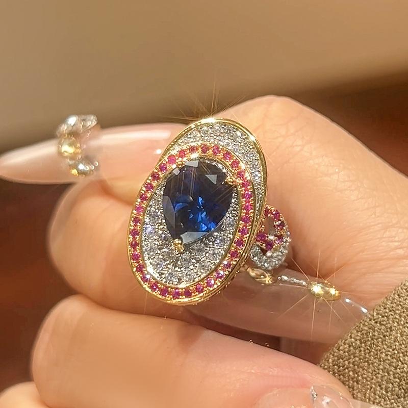 Jewelry Ring Jewelry Color Treasure Red Corundum Premium Light Luxury Ladies Goods
