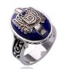 Vintage Lapis Lazuli Punk Ring Inspiriert von Klassischen Serien
