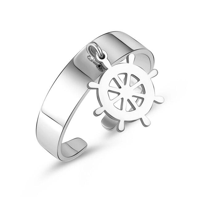 

Оптовая продажа унисекс звездные кулоны кольца для мужчин и женщин из нержавеющей стали классическое регулируемое открытое кольцо подарок для друга женские ювелирные изделия