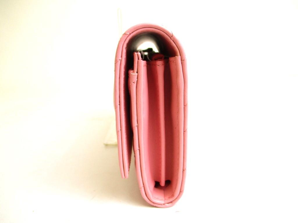 Authentic GUCCI Marmont G Pink Leather Continental Wallet Flap Long Wallet #9913  Refurbished