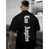 T-shirt Casual Sportiva alla Moda da Uomo Estiva 100% Cotone Puro con Stampa Lettere YAHWEH, Scollo Rotondo, Maniche Corte, Vestibilità Larga