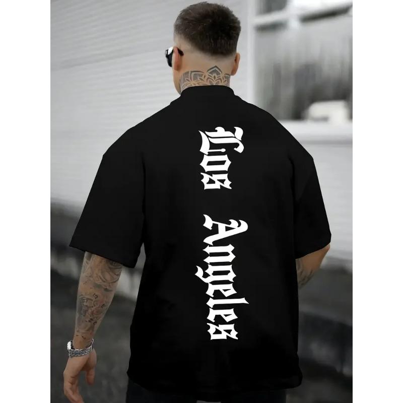 T-shirt Casual Sportiva alla Moda da Uomo Estiva 100% Cotone Puro con Stampa Lettere YAHWEH, Scollo Rotondo, Maniche Corte, Vestibilità Larga