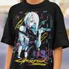Cyberpunk Neon Anime Tričko, Futuristické Streetwear Tričko, Tričko s Estetikou Dystopického Města, Dárek pro Herního Nadšence, Unisex Tričko s Herní Grafikou