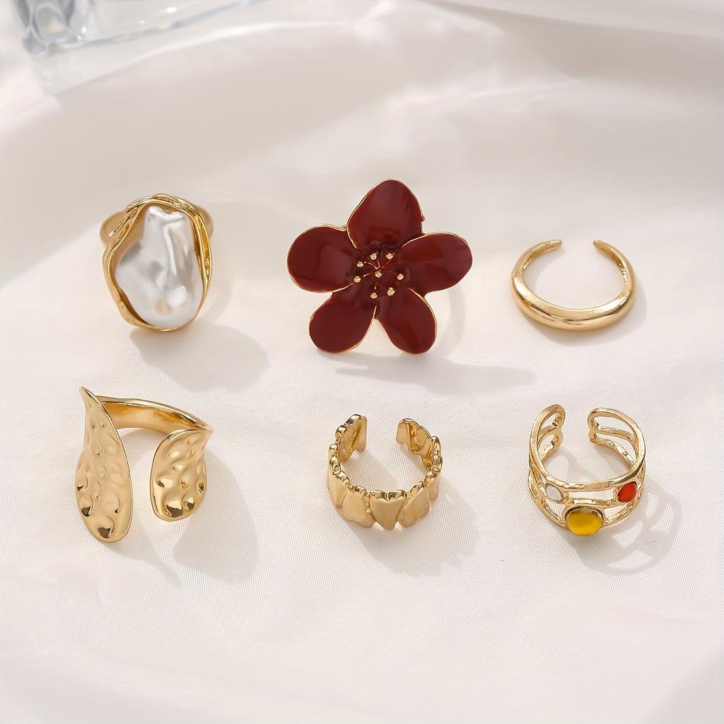 European and American Popular Design Sense Niche Butterfly Ring Open Joint Ring Set Love Ring