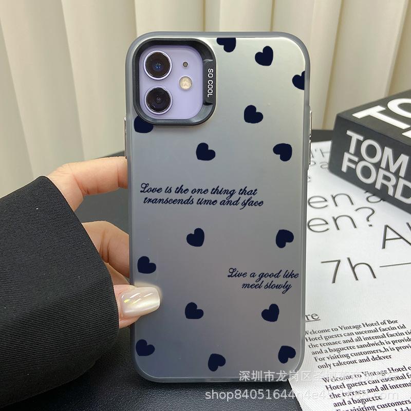 Love English Applicable Apple 15 Color Silver iPhone14Pro Creative 11promax Scrub 16 Protective Case 17