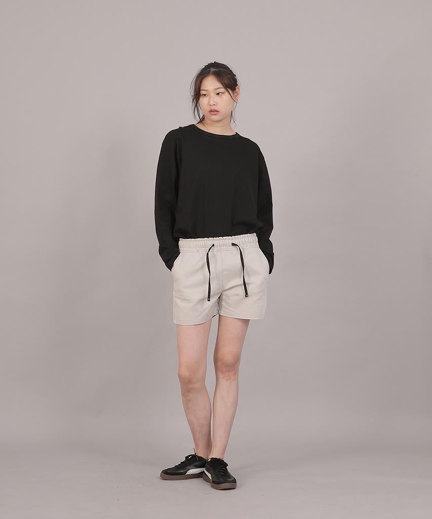 SAINTCREW Cotton Elastic Waist Shorts Cbs-387 Oatmeal