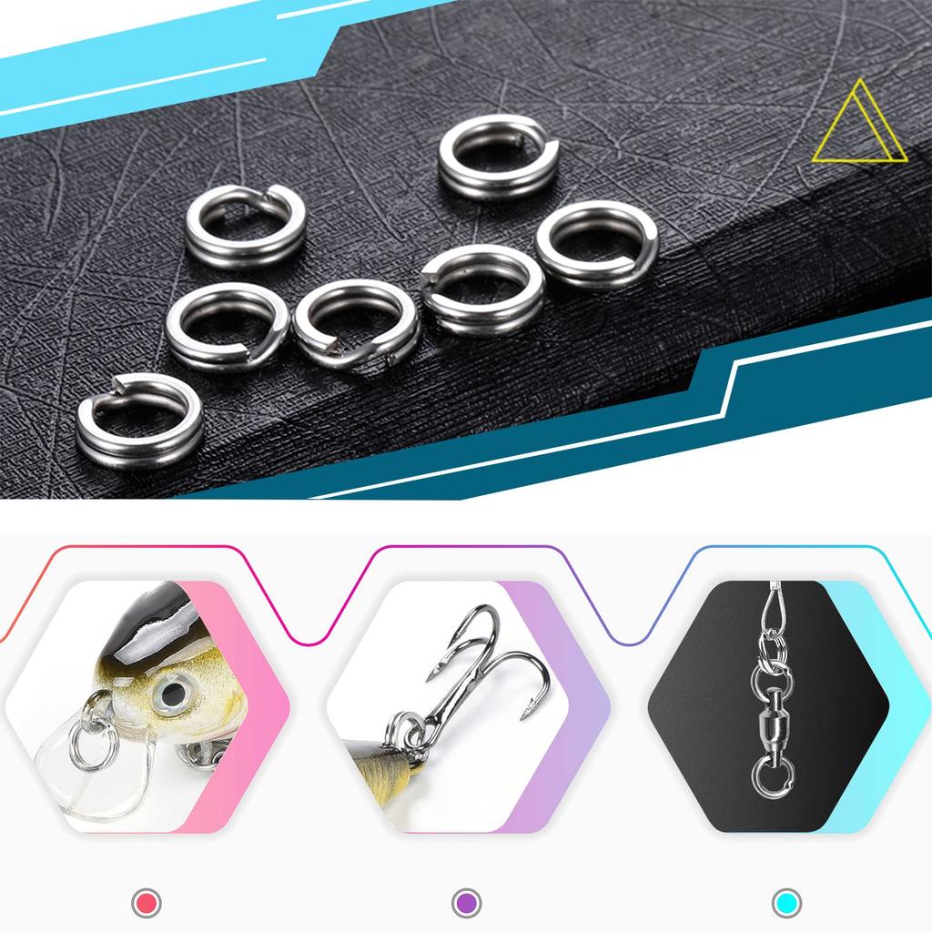 Atibin Stainless Steel Split Swivel Fishing Bluefish Lure Assist Jigging Swivel Snap Mountain Stream 100 Pieces Rings, Fishing, Rings, Fishing, #12,