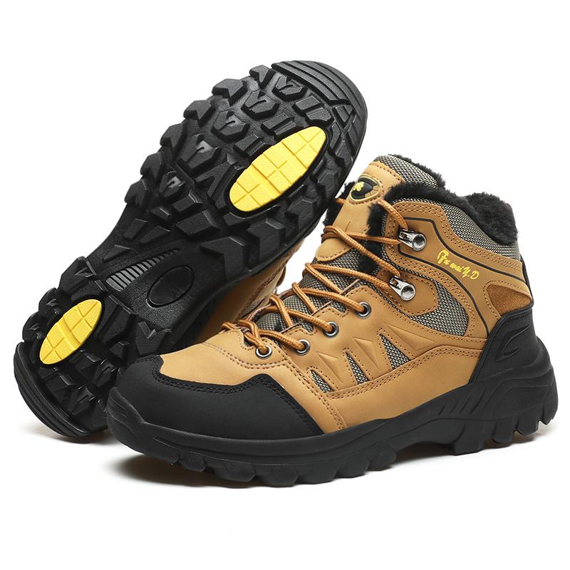 

36-47зимние зимние ботинки унисекс, уличные водонепроницаемые противоскользящие и бархатные теплые зимние ботинки из термопластичного каучука 47 коричневый