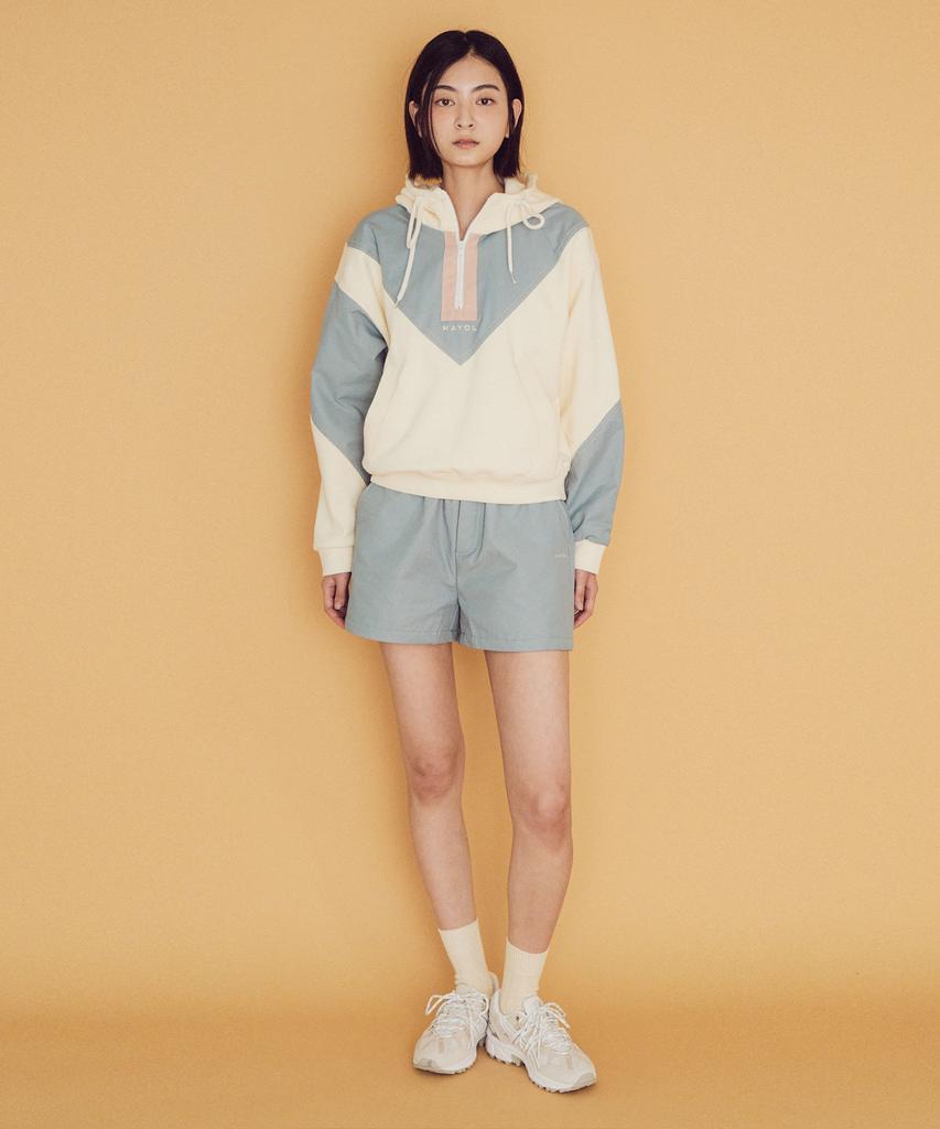 MAYOL Color Block Lounge Shorts_Dusty Blue