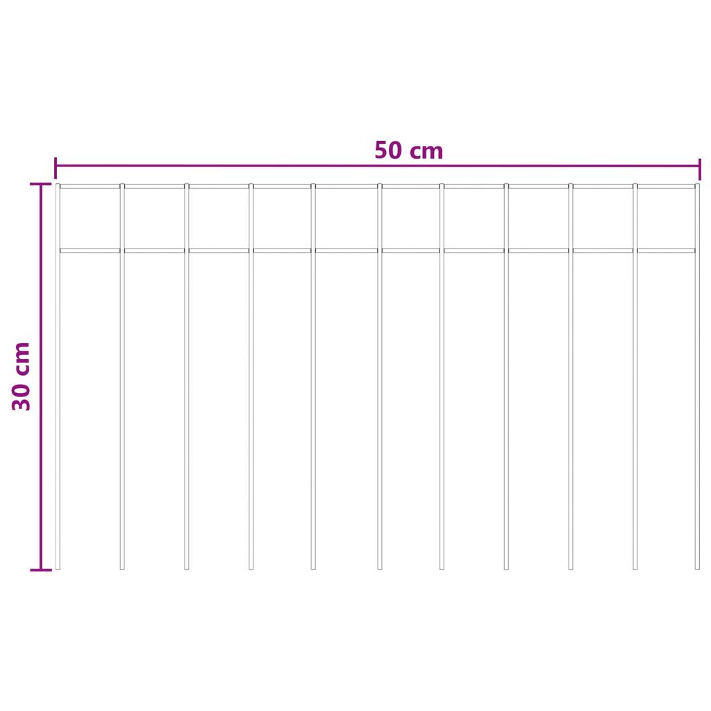 Garden Fence Panel 12 pcs Galvanized Steel Silver