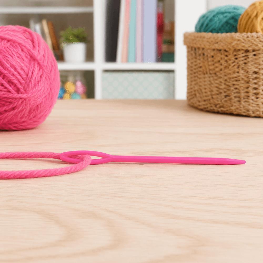 200Pcs Plastic Plastic Yarn Needles Colorful Darning Needles Portable Large Eye Needles For Crochet