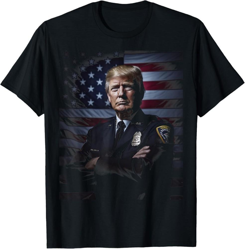 Pro Trump 2024 Back The Blue American Flag Trump T-Shirt Unisex T-Shirt XXXXL