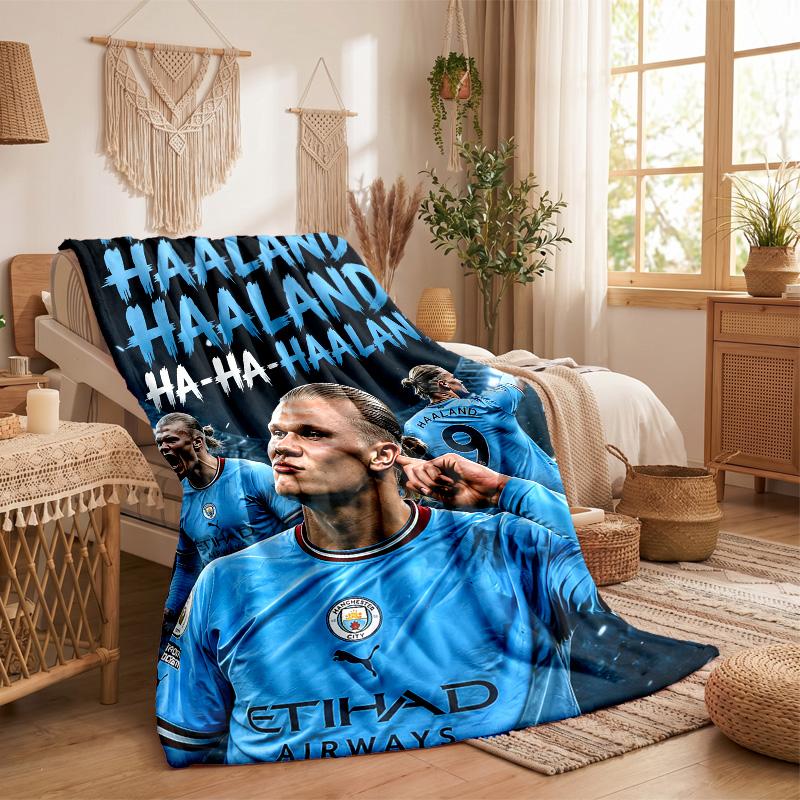 Erling Haaland Thema Fleece-Decke Gemütliche Weiche Plüsch-Decke Für Schlafzimmer Couch Reise