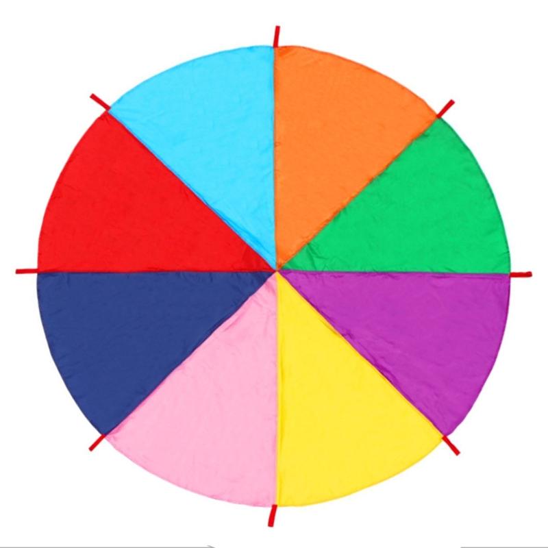 Kids Play Parachute Rainbow Parachute Toy Tent Game for Children Gymnastic Cooperative Play Outdoor Playgrounds Activity 3 meters