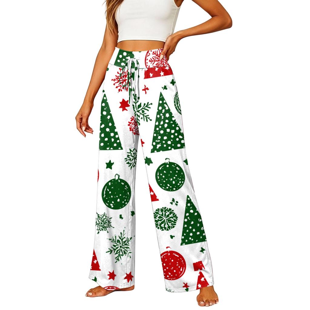 Women's Casual Straight Leg Pants with Elastic Waistband and Pockets for Everyday Wear