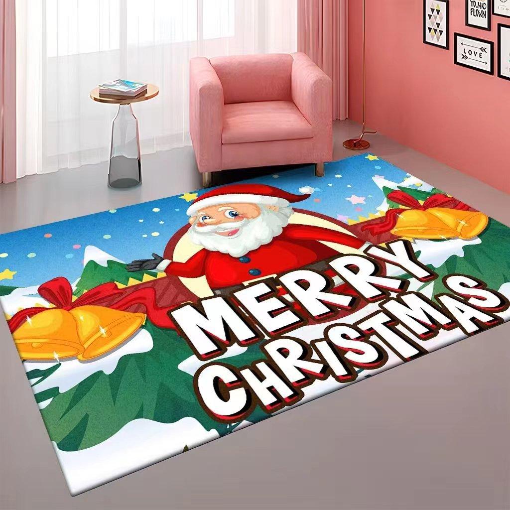 Cartoon Christmas Carpet, Living Room Easy To Clean Sofa Coffee Table Floor Mat Bedroom Full Of Bedside Blankets