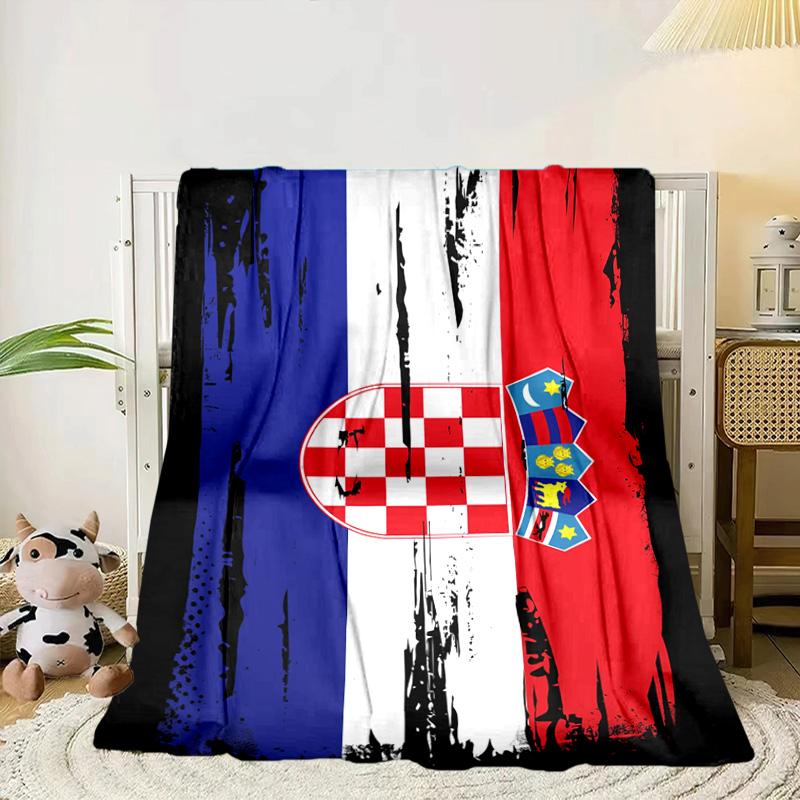 Coperta portatile/morbida per la Fiera del Calcio Croato, coperta da letto, adatta per viaggi, campeggio, soggiorni, uffici, divani, regali per tifosi