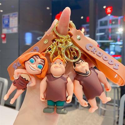 Creative Animation Crazy Primitive Keychain Personalized European and American Savage Keychain Cover Melon Brother Xiaoyi Men and Women Pendant