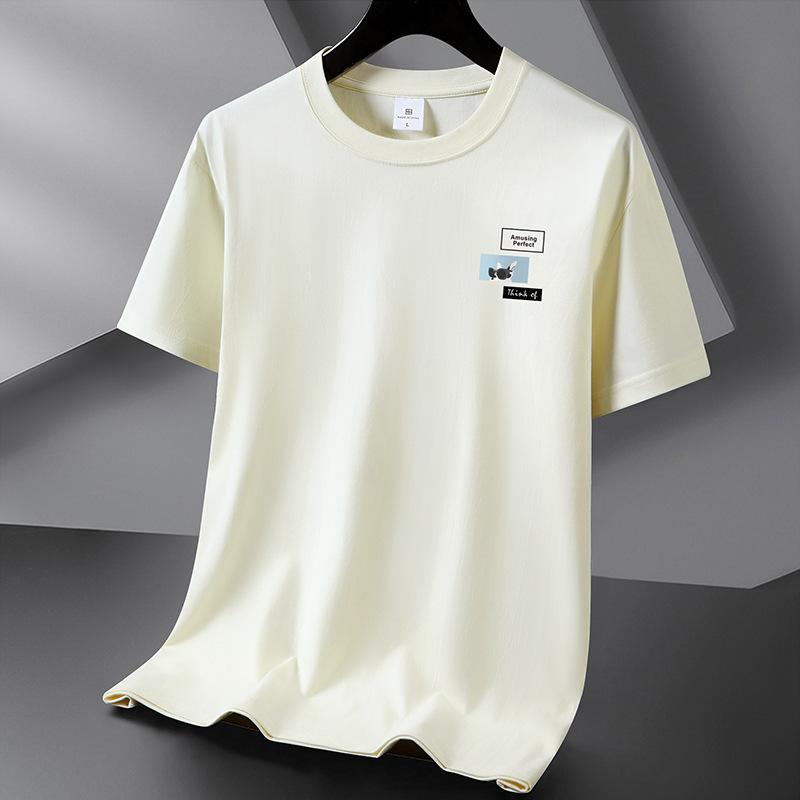 Teenager Boys Summer Loose Short Sleeve O Neck Printed Pullover Brathable Cotton T-shirt