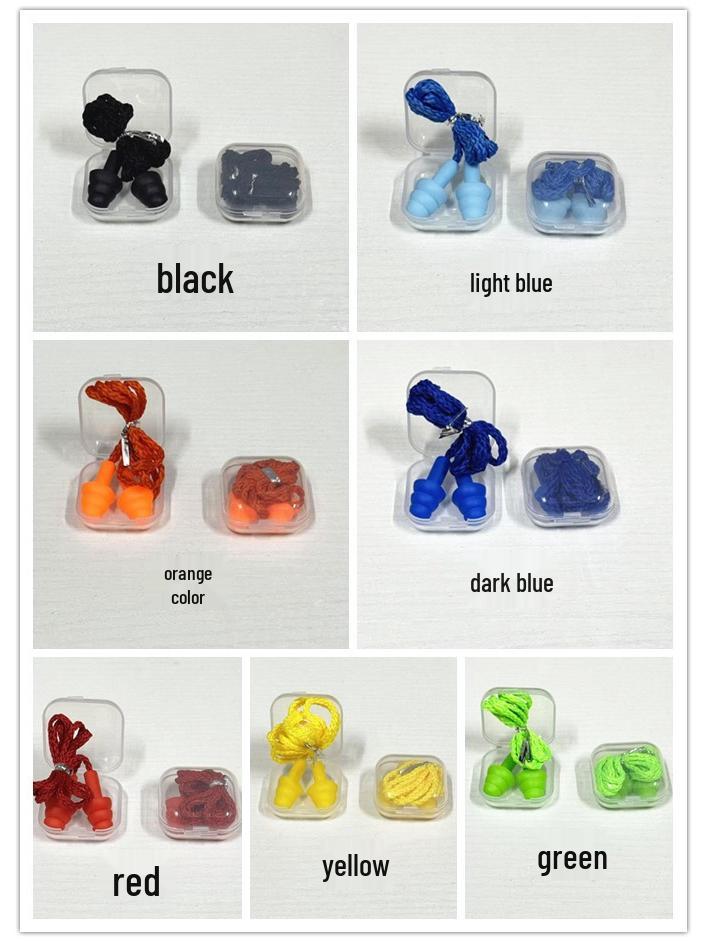 

Polyester & Silicone Noise-Canceling Earplugs | Christmas Tree Design | Adult TPR Corded Earplugs Random Color