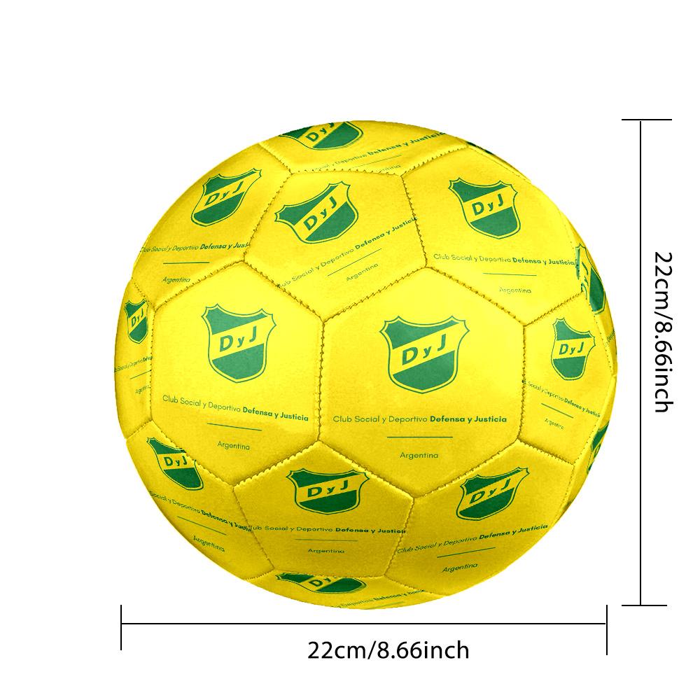 Defensa y Justicia Indoor Soccer Ball Size 5 Colorful All Ages Machine Stitched PVC Competition Ready Durable High-Bounce