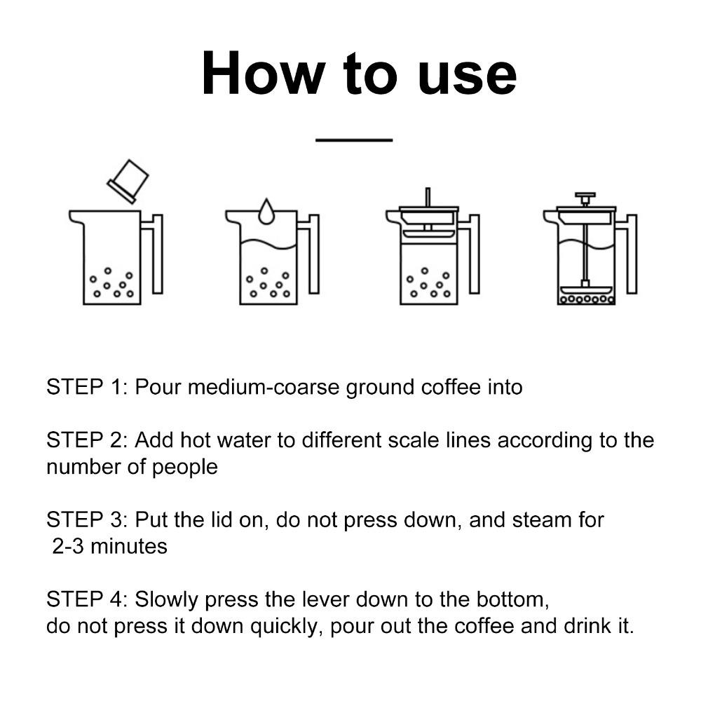 350ml Capacity French Press Coffee Maker Stainless Steel French Press For Home Use