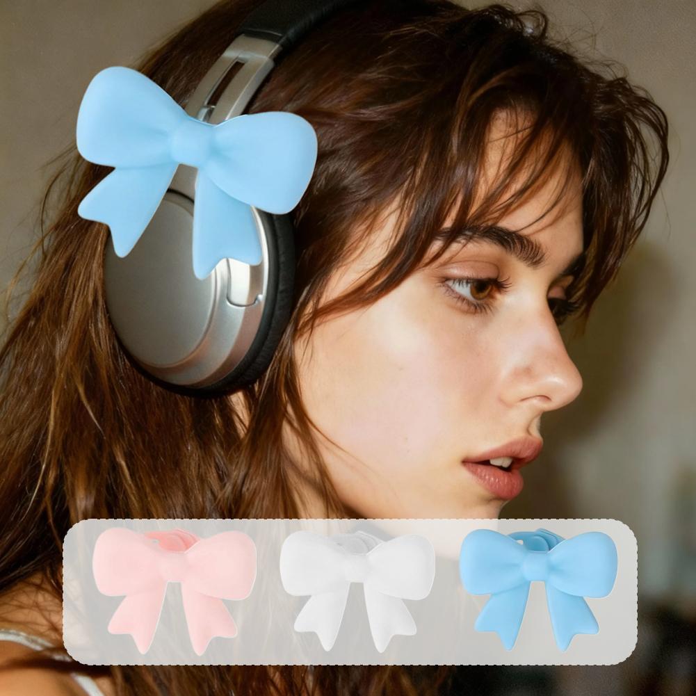 1 Pair Over Ear Headphone Accessory Bow Decor Earphone Accessories Universal Decoration 3D Bows for Fashion Photo Shoot Tools