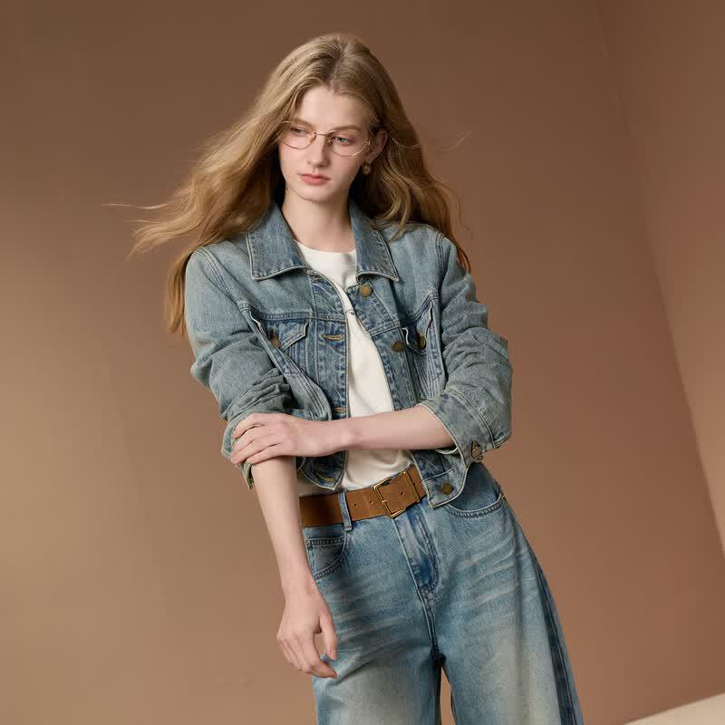 Sancai Women's Fall 2026 Short Denim Jacket