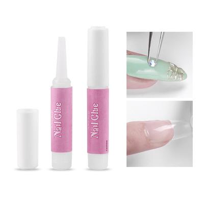 Misscheering 2 g schnell trocknender Nagelkleber für künstliche Nägel, Dekoration mit Pinsel, stärkendes Gel für Nagelstudios, Nagelkunst-Werkzeug