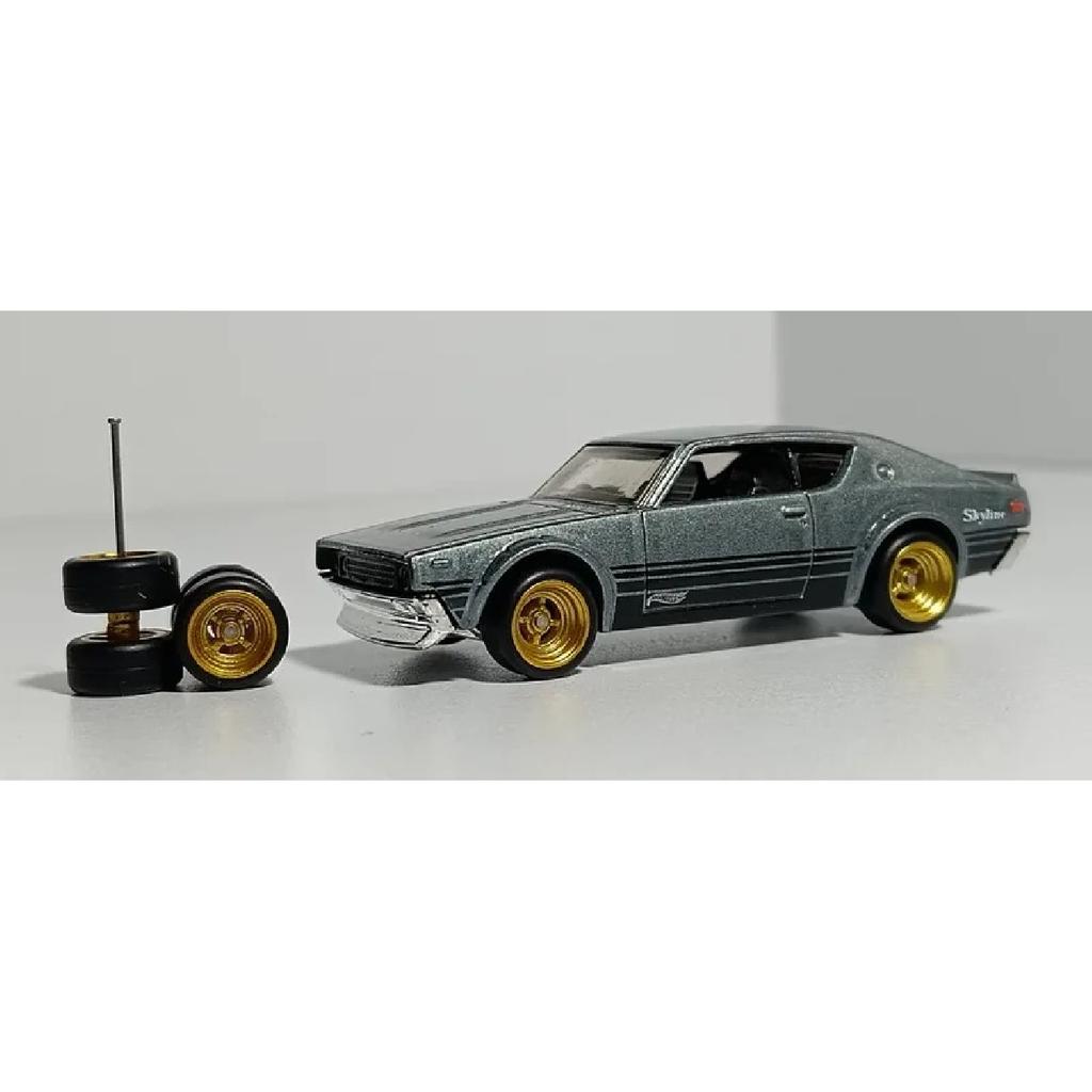 80 PZ(per 20 auto) Ruote in Lega per Auto 1/64 con Pneumatici per Hot Wheel/Matchbox/Domeka 1:Modellino Auto in Lega 64