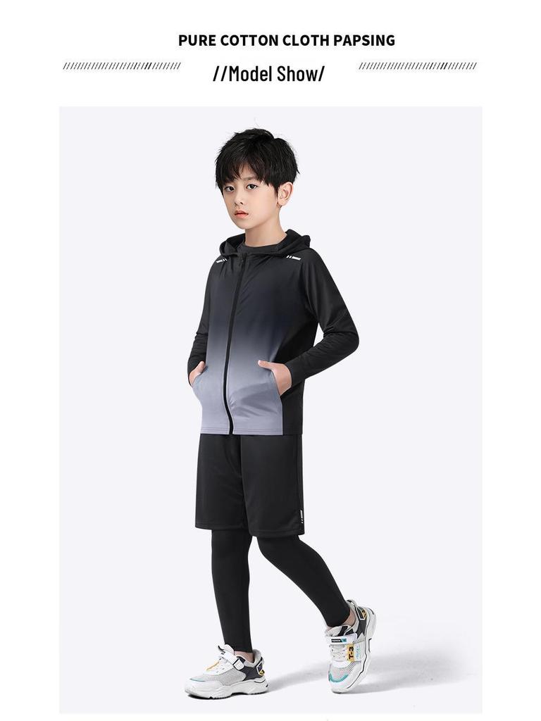Autumn Quick-Drying Sports Suit: Boys' Basketball & Football Training Outfit with Tight-Fitting Winter Fitness Clothes for Teens